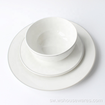 Bora 18pcs White Hotel Dinnerware Set.